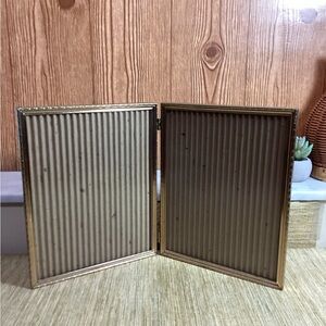 Vintage Bi-Fold 8”x10” Photo Frame in Gold Tone
